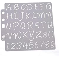 Hothap Plantillas de letras y números para pintura- aprendizaje- decoración de pared- DIY- 14 x 13 cm